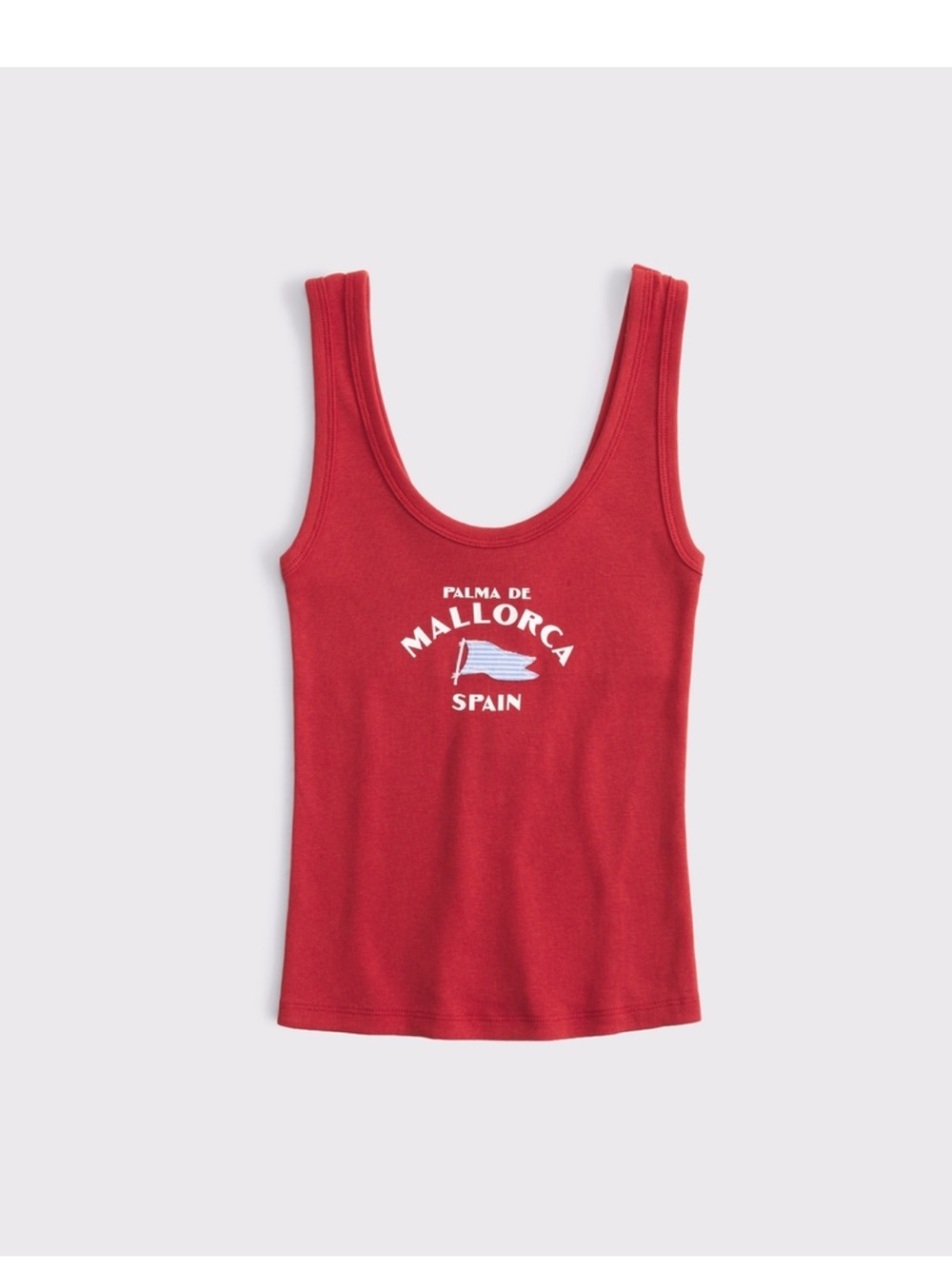 🩷 NWOT Abercrombie & Fitch 100% Cotton Spain Graphic Scoopneck Tank - Picture 10 of 11
